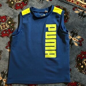 PUMA Kids Tank Top in Blue and Neon Yellow